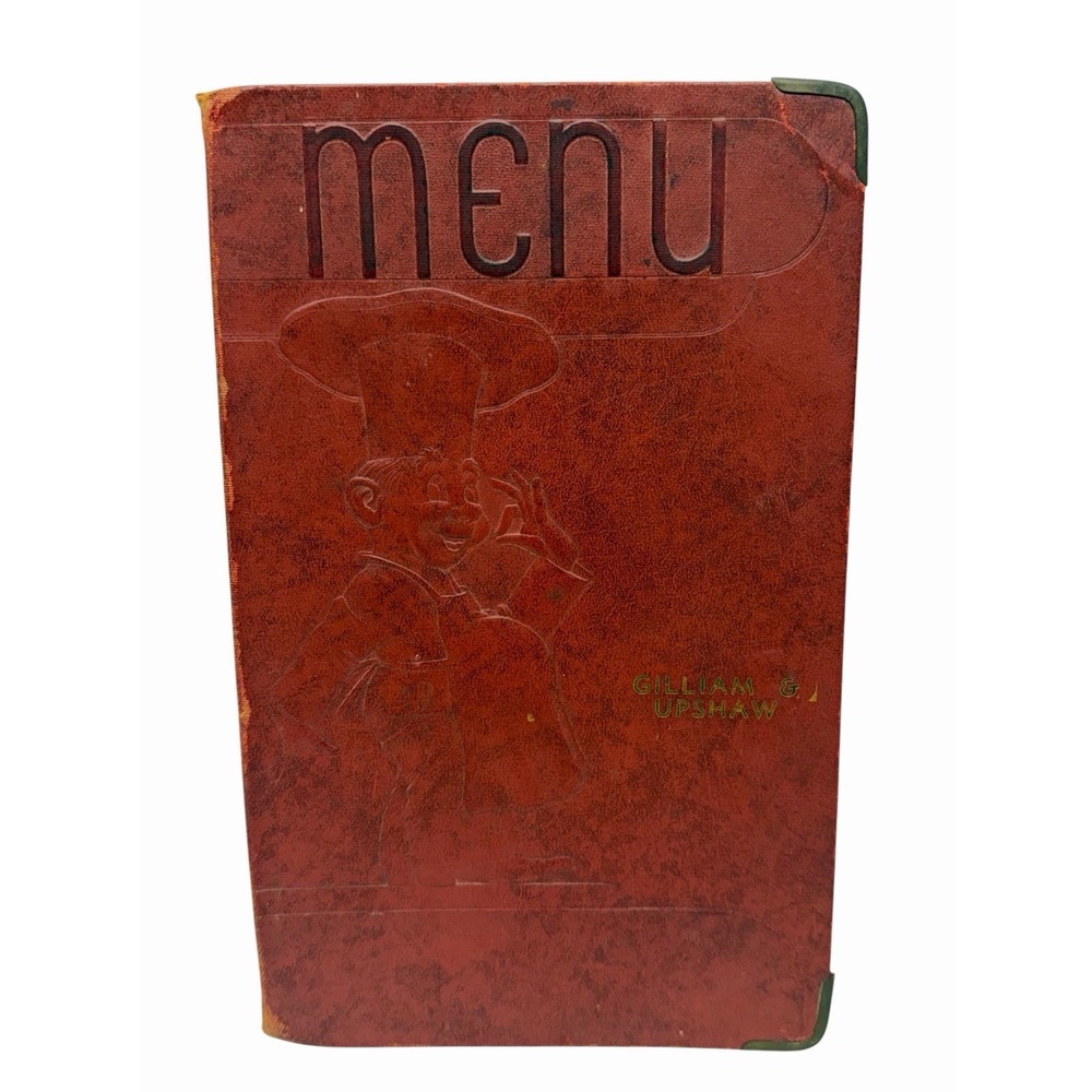 Vintage Cafe Menu 1920's - 1930's DINNER RESTAURANT CAFE - Gilliam & Upshaw